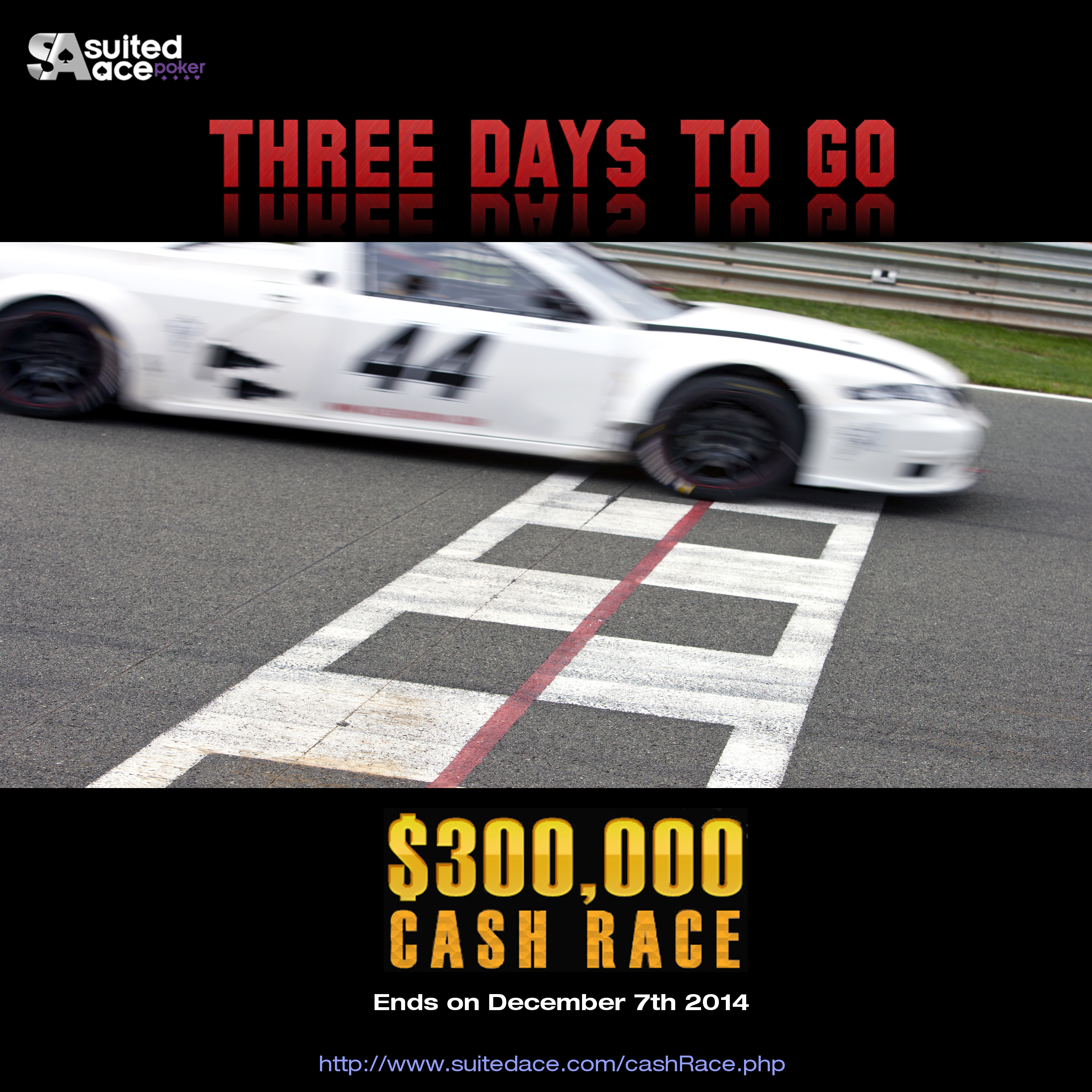 Three days to go $300,000 Cash Race ends on December 7th 2014
