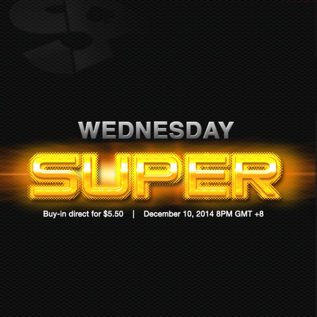 Buy in directly for only $5.50 and play to win a share of the $1,000 GUARANTEED POT at SuitedAce’s Wednesday Super! 9 players have registered!