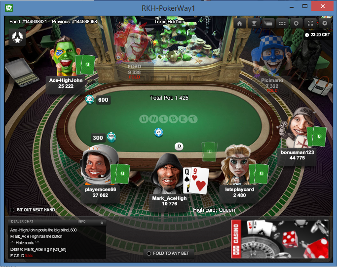 Final Table of the RKH Unibet Freeroll