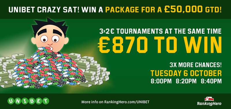 Unibet Crazy Sat: Win a package to a £50,000 GTD!