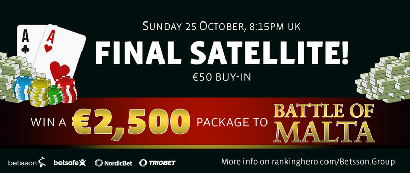 Final Sat: Win a €2,500 package to Battle of Malta!